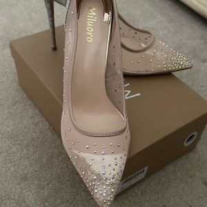 Mesh Rhineston High Heels Sz 10